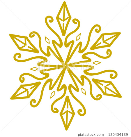 黃色花邊雪插畫 黃色花邊雪插畫 120434189