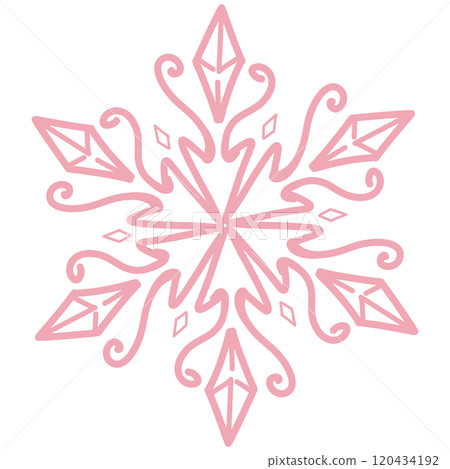 Pink lace-like snow illustration 120434192