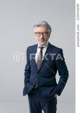 穿著西裝的白髮男子 穿著西裝的白髮男子 120434200