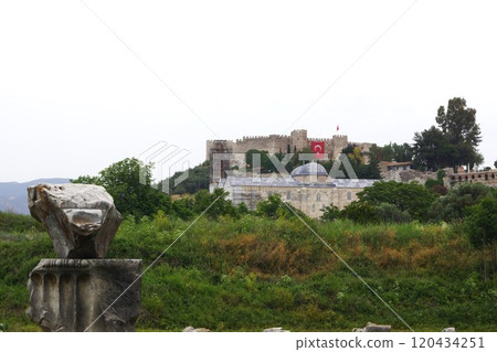 Turkey: Temple of Artemis, Isa Bey Mosque and Selcuk Citadel in Ephesus 120434251