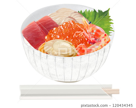 Seafood bowl (white bowl) with disposable chopsticks 120434345