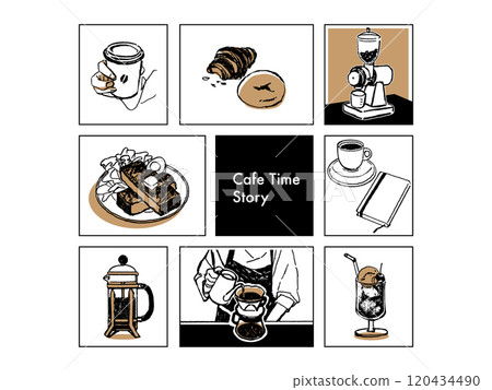 Simple coffee hand drawn illustration. 120434490