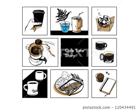 Simple coffee hand drawn illustration. 120434491