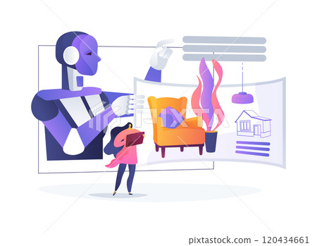 AI-Enhanced Virtual Tours abstract concept vector illustration. 120434661