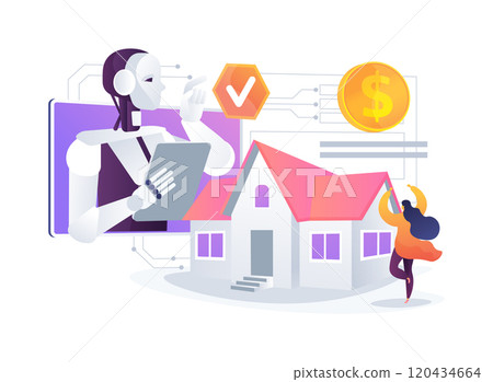 AI-Backed Mortgage Approvals abstract concept vector illustration. 120434664
