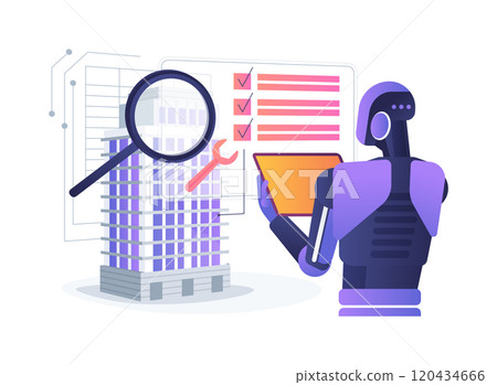 AI-Supported Property Inspection abstract concept vector illustration. 120434666