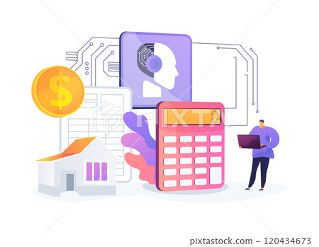 AI-Driven Property Valuation abstract concept vector illustration. AI-Driven Property Valuation abstract concept vector illustration. 120434673