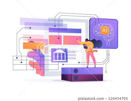 AI-Supported Document Automation abstract concept vector illustration. AI-Supported Document Automation abstract concept vector illustration. 120434705
