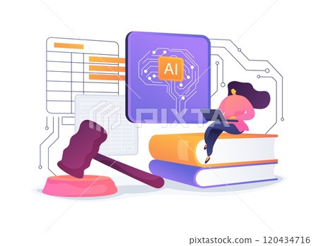 AI-Backed Legal Research abstract concept vector illustration. AI-Backed Legal Research abstract concept vector illustration. 120434716