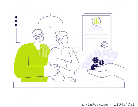 Get retirement benefits abstract concept vector illustration. 120434751