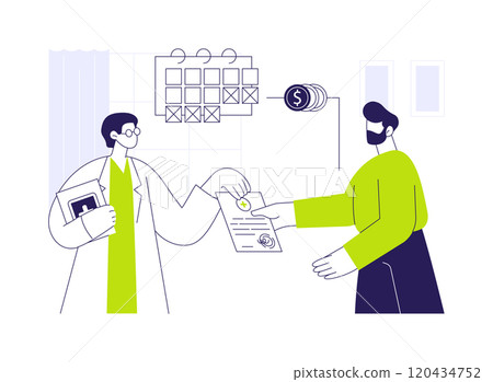 Receive paid sick leave abstract concept vector illustration. Receive paid sick leave abstract concept vector illustration. 120434752