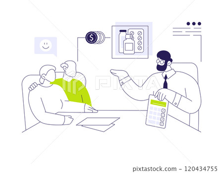 Financial assistance for seniors abstract concept vector illustration. Financial assistance for seniors abstract concept vector illustration. 120434755