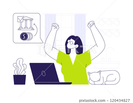 Tax debt paid abstract concept vector illustration. Tax debt paid abstract concept vector illustration. 120434827