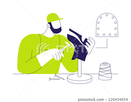 Assembling the shoe abstract concept vector illustration. Assembling the shoe abstract concept vector illustration. 120434859