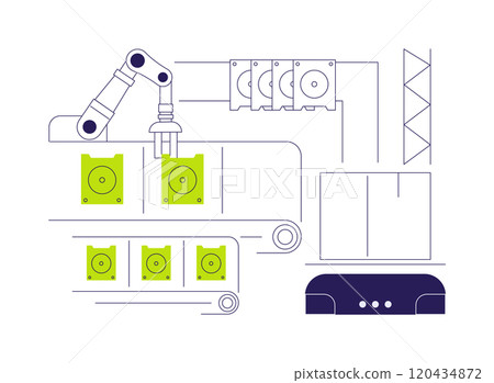 Appliance components manufacturing abstract concept vector illustration. Appliance components manufacturing abstract concept vector illustration. 120434872