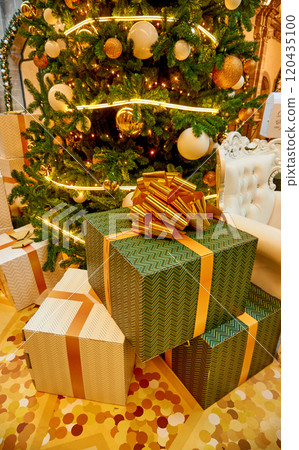 Christmas background with tree branches 120435100