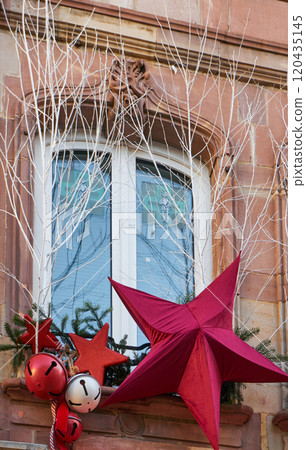 Christmas background with tree branches Christmas background with tree branches 120435145
