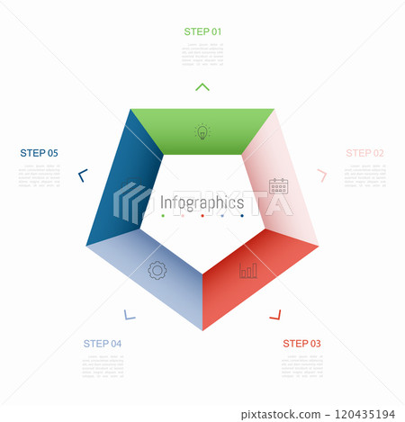 Infographic 5 options design elements for your business data. Vector Illustration. Infographic 5 options design elements for your business data. Vector Illustration. 120435194