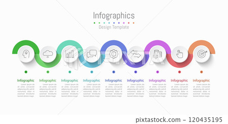 Infographic 9 options design elements for your business data. Vector Illustration. Infographic 9 options design elements for your business data. Vector Illustration. 120435195
