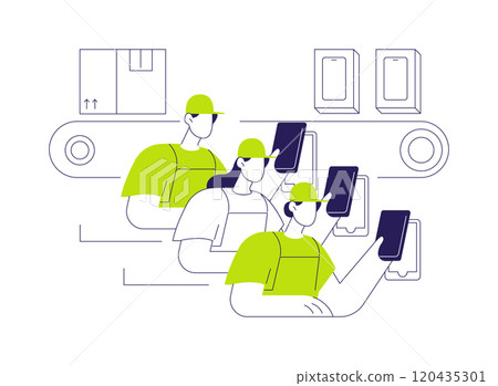 Electronic device packaging abstract concept vector illustration. 120435301