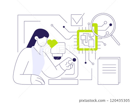 Circuit boards inspection abstract concept vector illustration. 120435305