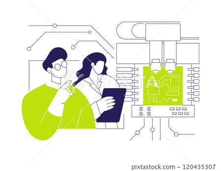 Pick and place machine abstract concept vector illustration. 120435307