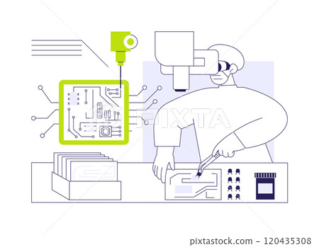PCB assembling abstract concept vector illustration. 120435308
