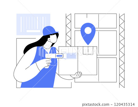 Barcode reader isolated cartoon vector illustrations. Barcode reader isolated cartoon vector illustrations. 120435314