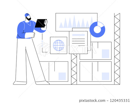 Big data in manufacturing isolated cartoon vector illustrations. 120435331