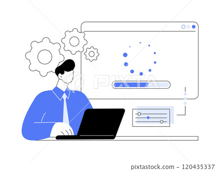 Software installation isolated cartoon vector illustrations. 120435337