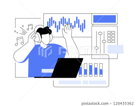 Sound recording and music technology isolated cartoon vector illustrations. 120435362