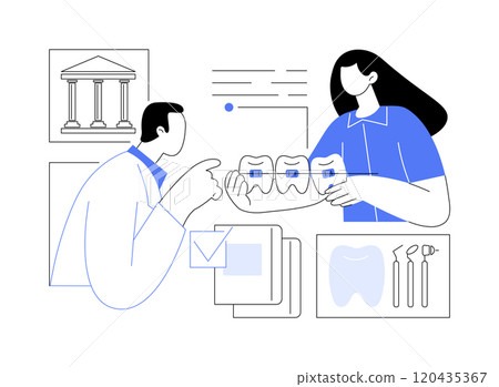 Dental hygiene isolated cartoon vector illustrations. Dental hygiene isolated cartoon vector illustrations. 120435367