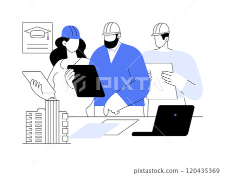 Construction management isolated cartoon vector illustrations. 120435369