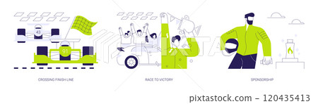 Auto racing abstract concept vector illustrations. 120435413