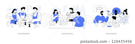 Cocktail making workshop isolated cartoon vector illustrations se 120435456