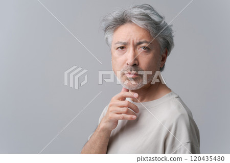 Beauty for middle-aged men with gray hair Beauty for middle-aged men with gray hair 120435480