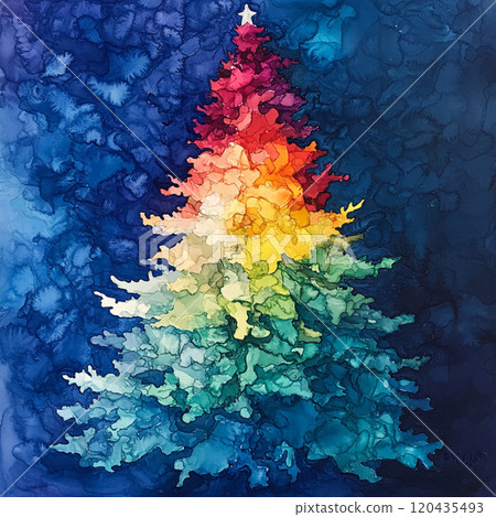Illustration of colorful christmas tree 120435493