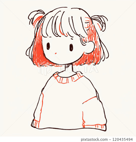Simple illustration of a girl 120435494
