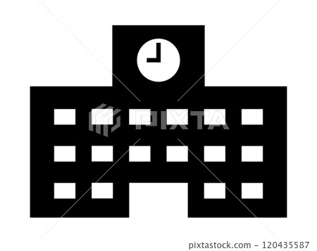 School icon (school building silhouette) 120435587