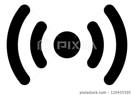 Radio waves, sound waves, live broadcast simple icons Radio waves, sound waves, live broadcast simple icons 120435595