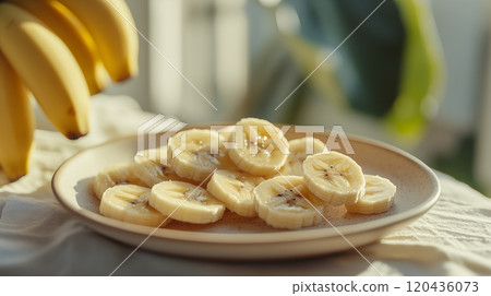 一盘香蕉片图片 120436073