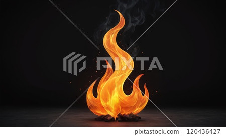 籠罩在黑暗中的抽象火焰 120436427