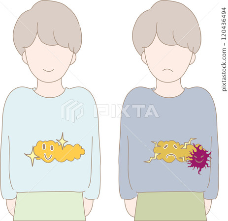 Healthy and sick people and organs. Healthy organs and diseased organs. 120436494