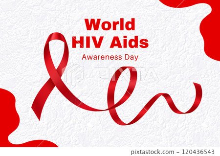 AIDS day, red ribbon and text on white background AIDS day, red ribbon and text on white background 120436543