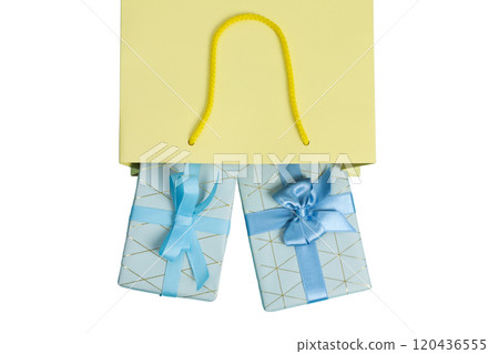 PNG, New Year gift, Christmas gifts isolated on white background. PNG, New Year gift, Christmas gifts isolated on white background. 120436555