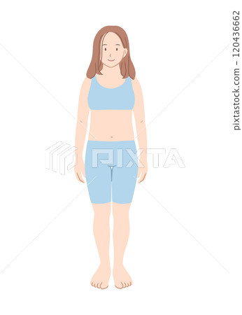 正常身材女性全身插畫素材 正常身材女性全身插畫素材 120436662