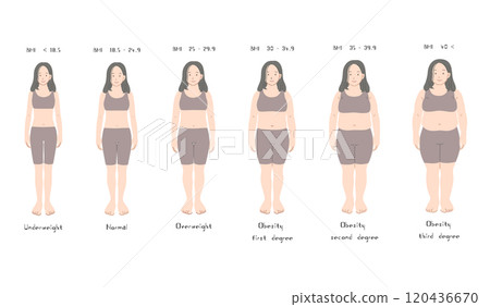 List of women's body types according to BMI 120436670