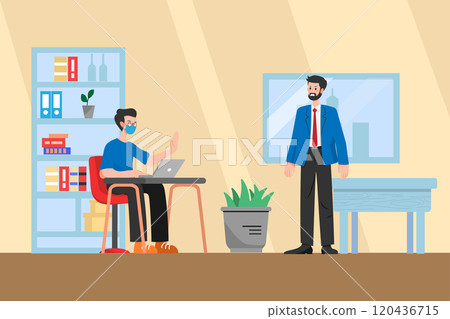 Social Distancing Illustration concept. Flat illustration isolated on white background 120436715