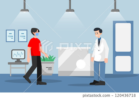 Social Distancing Illustration concept. Flat illustration isolated on white background 120436718