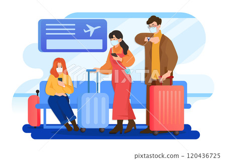 People wearing mask at the airport People wearing mask at the airport 120436725